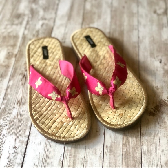 J. Crew Raffia .75” Wedge Flip Flops Size 6 - Picture 2 of 4